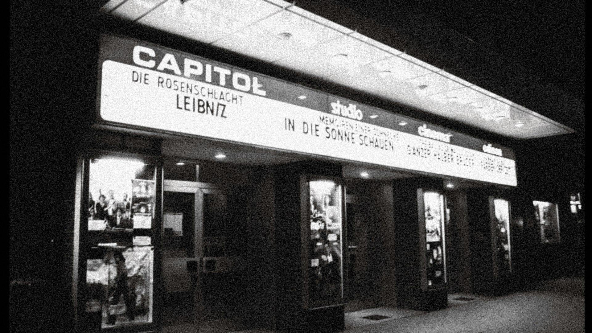 The Indy cinema exterior at dusk